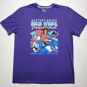 Daytona Beach Bike Week T-Shirt Men's Size 2XL Purple Short Sleeve The Obama's